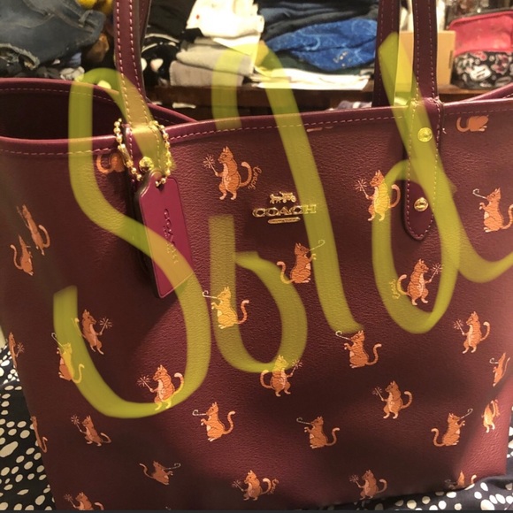 Coach Handbags - **SOLD**Coach Reversable Party Cat Tote
